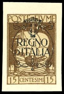 FIUME 1924 - 15 cent. soprastampato Regno ... 