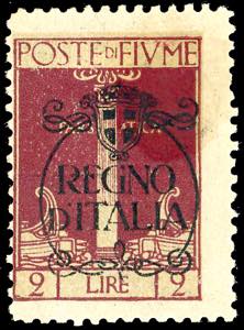 FIUME 1924 - 2 lire bruno carminio ... 