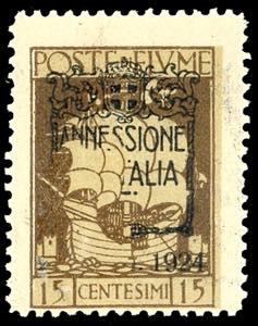 FIUME 1924 - 15 cent. soprastampato ... 