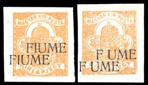 FIUME GIORNALI 1918 - 2 f. arancio, doppia ... 