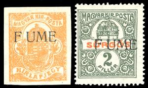 FIUME GIORNALI 1918/19 - 2 f. arancio e 2 f. ... 