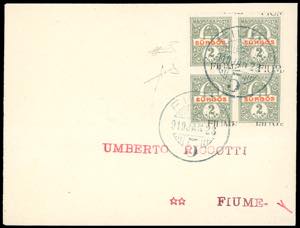 FIUME GIORNALI 1919 - 2 f. oliva e rosso ... 