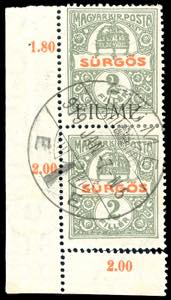 FIUME GIORNALI 1918/19 - 2 f. oliva e rosso, ... 