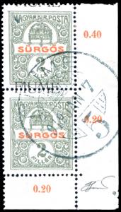 FIUME GIORNALI 1918 - 2 f. oliva e rosso, ... 