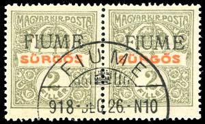 FIUME GIORNALI 1918/19 - 2 f. oliva e rosso, ... 