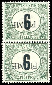 FIUME SEGNATASSE 1918/19 - 6 f. filigrana C, ... 