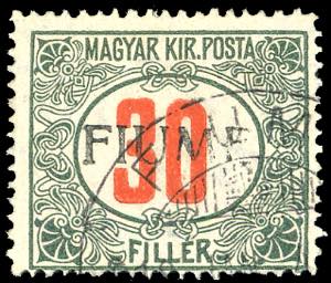 FIUME SEGNATASSE 1918/19 - 30 f. cifre ... 