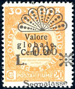 FIUME SEGNATASSE 1921 - 0,06 lire su 20 ... 
