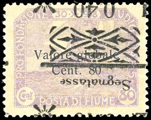 FIUME SEGNATASSE 1921 - 0,40 lire su 80 ... 