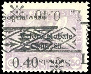 FIUME SEGNATASSE 1921 - 0,40 lire su 80 ... 