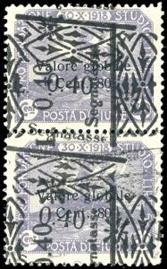 FIUME SEGNATASSE 1921 - 0,40 lire su 80 ... 