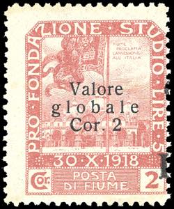 FIUME SEGNATASSE 1921 - 1 lira su 2 cor. ... 