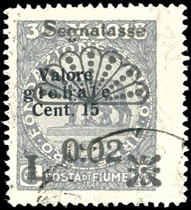 FIUME SEGNATASSE 1921 - 0,02 su 15 cent. ... 