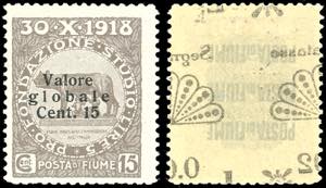 FIUME SEGNATASSE 1921 - 0,02 lire su 15 ... 