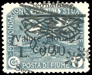 FIUME SEGNATASSE 1921 - 0,30 lire su 1 cor. ... 