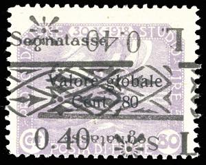 FIUME SEGNATASSE 1921 - 0,40 lire su 80 ... 