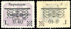 FIUME SEGNATASSE 1921 - 0,40 lire su 80 ... 
