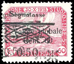 FIUME SEGNATASSE 1921 - 0,50 lire su 60 ... 