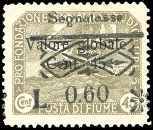 FIUME SEGNATASSE 1921 - 0,60 lire su 45 ... 