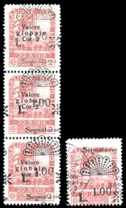 FIUME SEGNATASSE 1921 - 1,00 lira su 2 cor. ... 