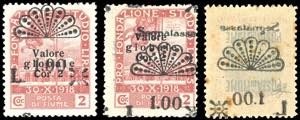 FIUME SEGNATASSE 1921 - 1 lira su 2 cor. ... 