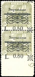 FIUME SEGNATASSE 1921 - 0,80 lire su 45 ... 