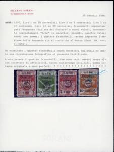 ARBE 1920 - 1 lira su 10 cent, 2 ... 