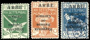 ARBE 1920 - 5 cent., 20 cent. e 25 cent. ... 