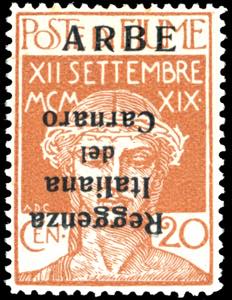 ARBE 1920 - 20 cent. soprastampa Reggenza ... 