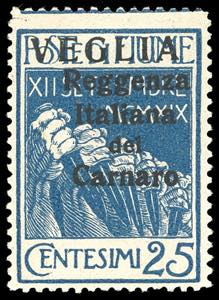 VEGLIA 1920 - 25 cent. azzurro soprastampato ... 