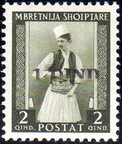 ALBANIA 1942 - 1 q. su 2 q. soptastampa ... 