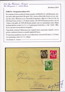 LUBIANA 1941 - 25 p., 1,75 d., 1 ... 