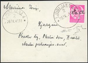 LUBIANA 1941 - 30 d. soprastampa a mano ... 