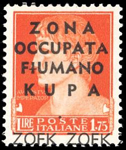 ZONA FIUMANO KUPA 1941 - 1,75 lire Imperiale ... 