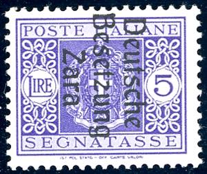 OCCUPAZIONE TEDESCA ZARA SEGNATASSE 1943 - 5 ... 