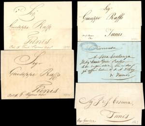 TUNISI 1834/53 - Cinque lettere del periodo ... 