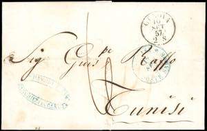 TUNISI 1857 - Lettera non affrancata da ... 