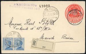 COSTANTINOPOLI 1920 - 20 para, busta postale ... 