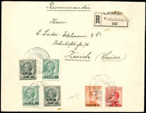 COSTANTINOPOLI 1922 - 30 pa. su 5 cent., due ... 