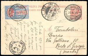 PISCOPI 1913 - 10 cent. Leoni, cartolina ... 