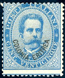 1893 - 25 cent. Umberto I (6), gomma ... 