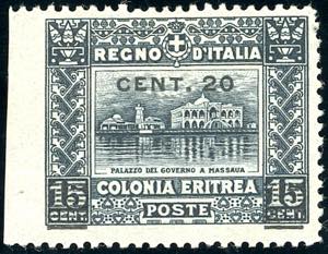 1916 - 20 cent. su 15 cent., non dentellato ... 
