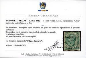 1912 - 5 cent. Leoni, soprastampa ... 