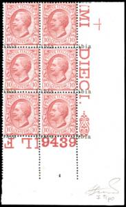 1912 - 10 cent. rosa Leoni, soprastampa del ... 