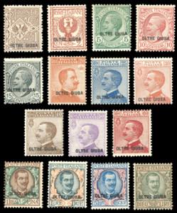 1925 - Soprastampati, serie completa (1/15), ... 