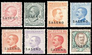 1923 - Soprastampati, serie completa (1/8), ... 