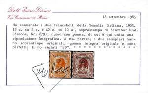 1905 - Soprastampati di Zanzibar, ... 