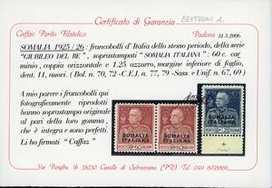 1925/26 - 60 cent., coppia, e 1,25 ... 