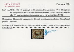 1892 - 5 cent. su 30 cent., ... 