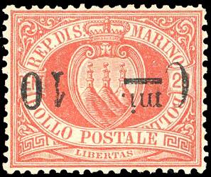 1892 - 10 cent. su 20 cent., soprastampa ... 